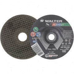 WALTER Surface Technologies - 7" Diam x 7/8" Hole, 36 Grit Surface Grinding Wheel - Aluminum Oxide, Very Coarse Grade, 8,600 Max RPM - Americas Industrial Supply