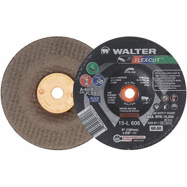 WALTER Surface Technologies - 7" Diam x 7/8" Hole, 60 Grit Surface Grinding Wheel - Aluminum Oxide, Medium Grade, 8,600 Max RPM - Americas Industrial Supply