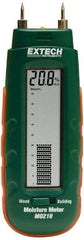 Extech - 32 to 104°F Operating Temp, Pocket Size Moisture Meter - LCD Display, Accurate to Wood 1%, Other Building Materials 0.1% - Americas Industrial Supply