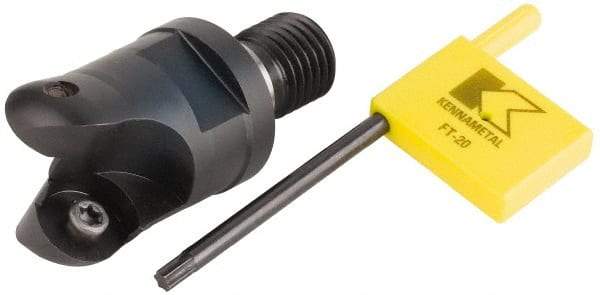 Kennametal - 31.75mm Cutting Diam, 1-1/4" Max Depth of Cut, Modular Connection Indexable Copy End Mill - 2 Inserts, RDHX 1604M0S Insert, KDM Toolholder - Americas Industrial Supply
