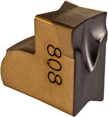Iscar - TAGN4 J IC808 Grade, 0.157" Cutting Width, Carbide Cutoff Insert - Neutral Lead Angle, 0.009" Cnr Rad, TiN/TiAlN Coated, Single End - Americas Industrial Supply