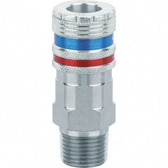 Dynabrade - 1/2 Male NPT Pneumatic Hose Coupler - Steel/Brass, 1/2" Body Diam - Americas Industrial Supply