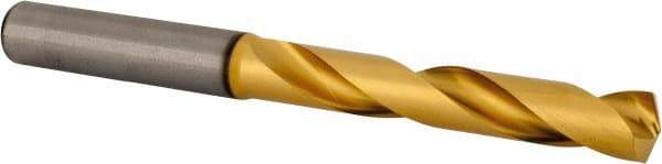 Kennametal - 3/8" 140° Solid Carbide Jobber Drill - Multilayer TiAlN Finish, Right Hand Cut, Spiral Flute, Whistle Notch Shank - Americas Industrial Supply