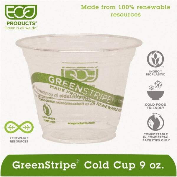 ECO PRODUCTS - Renewable & Compostable Cold Cups - 9 oz - Clear - Americas Industrial Supply