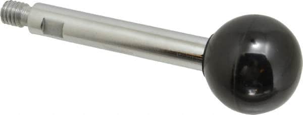 Gibraltar - 3/8-16 Stem, 1-3/8" Knob Diam, 1/2" Shaft Diam, Gear Lever Arm with Ball Knob - 1/2" Thread Length, 3.8" Handle Length, Steel Shaft, Phenolic Knob - Americas Industrial Supply