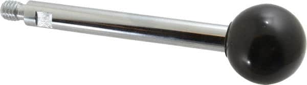 Gibraltar - 3/8-16 Stem, 1-3/8" Knob Diam, 1/2" Shaft Diam, Gear Lever Arm with Ball Knob - 1/2" Thread Length, 4.8" Handle Length, Steel Shaft, Phenolic Knob - Americas Industrial Supply