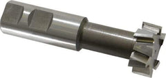 Interstate - 1-15/32" Cut Diam, 5/8" Cut Width, 25/32" Neck Diam, 1" Shank Diam, 4-7/16" OAL, M42 Cobalt T-Slot Cutter - Uncoated, 3/4" Bolt, Straight Teeth, 10 Teeth - Americas Industrial Supply