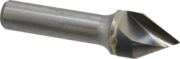 Hertel - 3/4" Head Diam, 1/2" Shank Diam, 1 Flute 60° Solid Carbide Countersink - Americas Industrial Supply
