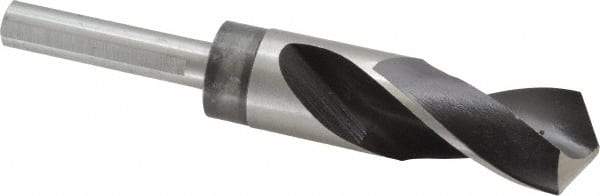 Hertel - 1-1/16" Drill, 118° Point, High Speed Steel Silver Deming & Reduced Shank Drill Bit - Oxide Finish, 6" OAL, Flats on Shank, 3" Flute Length, Right Hand Cut, Standard Point, Spiral Flute, Regular Spiral - Americas Industrial Supply