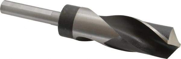 Hertel - 1-9/64" Drill, 118° Point, High Speed Steel Silver Deming & Reduced Shank Drill Bit - Oxide Finish, 6" OAL, Flats on Shank, 3" Flute Length, Right Hand Cut, Standard Point, Spiral Flute, Regular Spiral - Americas Industrial Supply