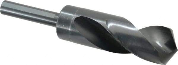 Hertel - 1-3/16" Drill, 118° Point, High Speed Steel Silver Deming & Reduced Shank Drill Bit - Oxide Finish, 6" OAL, Flats on Shank, 3" Flute Length, Right Hand Cut, Standard Point, Spiral Flute, Regular Spiral - Americas Industrial Supply