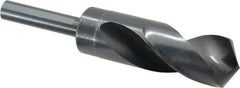 Hertel - 1-3/16" Drill, 118° Point, High Speed Steel Silver Deming & Reduced Shank Drill Bit - Oxide Finish, 6" OAL, Flats on Shank, 3" Flute Length, Right Hand Cut, Standard Point, Spiral Flute, Regular Spiral - Americas Industrial Supply