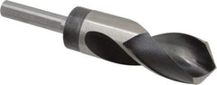 Hertel - 1-1/4" Drill, 118° Point, High Speed Steel Silver Deming & Reduced Shank Drill Bit - Oxide Finish, 6" OAL, Flats on Shank, 3" Flute Length, Right Hand Cut, Standard Point, Spiral Flute, Regular Spiral - Americas Industrial Supply