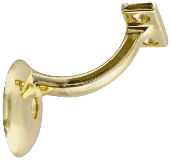 National Mfg. - 250 Lb Capacity, Bright Brass Coated, Handrail Bracket - 2-1/4" Long, 3" High, 3" Wide - Americas Industrial Supply