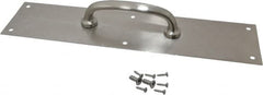 National Mfg. - 15" Long x 3-1/2" Wide, Aluminum Door Pull Plate - Aluminum Finish, 6" Grip Length - Americas Industrial Supply