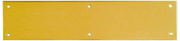 National Mfg. - 3-1/2" Wide x 15" OAL Solid Brass Push Plate - Solid Steel Finish - Americas Industrial Supply