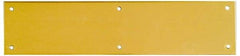 National Mfg. - 3-1/2" Wide x 15" OAL Solid Brass Push Plate - Solid Steel Finish - Americas Industrial Supply