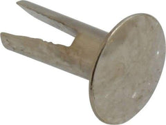 RivetKing - 0.1 to 0.17" Hole Diam, Dome Head, Nickel Plated Steel, Split Rivet - 5/16 Head Diam, 3/8" Length Under Head, 9/64 Body Diam - Americas Industrial Supply