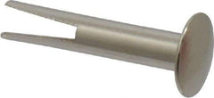 RivetKing - 0.1 to 0.17" Hole Diam, Dome Head, Nickel Plated Steel, Split Rivet - 5/16 Head Diam, 3/4" Length Under Head, 9/64 Body Diam - Americas Industrial Supply