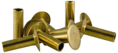 RivetKing - 0.134 to 0.141" Hole Diam, Countersunk Head, Zinc Plated Steel, Semi Tubular Rivet - 3/8 Head Diam, 7/16" Length Under Head, 150° Countersunk Head, 3/16 Body Diam - Americas Industrial Supply