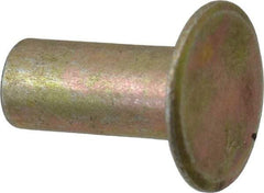 RivetKing - 0.1 to 0.17" Hole Diam, Countersunk Head, Zinc Plated Steel, Semi Tubular Rivet - 5/16 Head Diam, 5/16" Length Under Head, 150° Countersunk Head, 9/64 Body Diam - Americas Industrial Supply