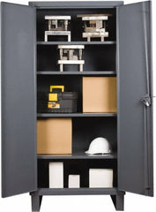 Durham - 4 Shelf Locking Storage Cabinet - Steel, 36" Wide x 24" Deep x 78" High, Gray - Americas Industrial Supply