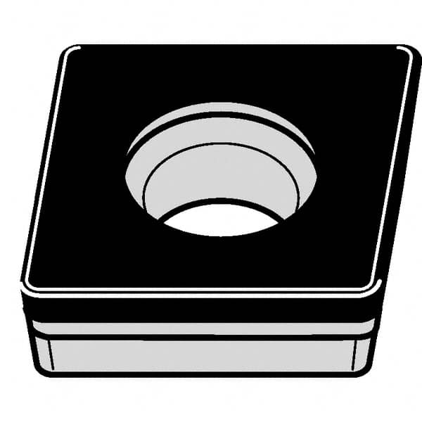 Kennametal - CCGW21.51 S0415 Grade KB1630 PCBN Turning Insert - 80° Diamond, 1/4" Inscr Circle, 3/32" Thick, 1/64" Corner Radius - Americas Industrial Supply