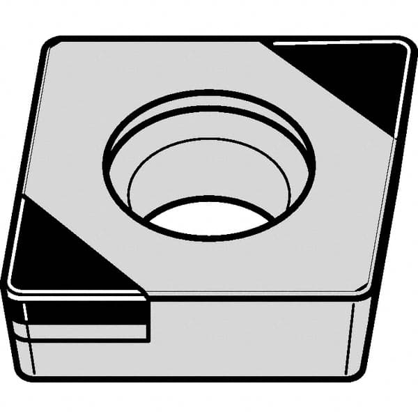 Kennametal - CCGW432 MT Grade KBH20 PCBN Turning Insert - Nano-Composite Finish, 80° Diamond, 1/2" Inscr Circle, 3/16" Thick, 1/32" Corner Radius - Americas Industrial Supply
