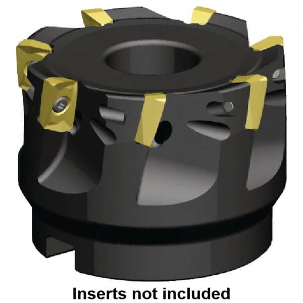 Kennametal - 9 Inserts, 63mm Cut Diam, 22mm Arbor Diam, 9.9mm Max Depth of Cut, Indexable Square-Shoulder Face Mill - 0/90° Lead Angle, 40mm High, EC10.., EP10.. Insert Compatibility, Series Mill 1-10 - Americas Industrial Supply