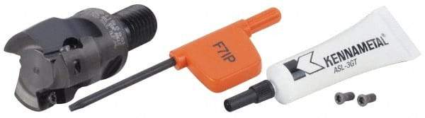 Kennametal - 1" Cut Diam, 1-1/4" OAL, Indexable Square Shoulder End Mill - M12 Modular Connection, 0° Lead Angle - Americas Industrial Supply