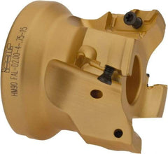 Iscar - 4 Inserts, 2" Cut Diam, 3/4" Arbor Diam, 17/32" Max Depth of Cut, Indexable Square-Shoulder Face Mill - 0/90° Lead Angle, 1-3/4" High, HM90 AXCR 1505 Insert Compatibility, Through Coolant, Series Helialu - Americas Industrial Supply