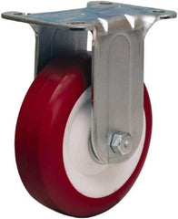Hamilton - 4" Diam x 1-3/8" Wide x 5" OAH Top Plate Mount Rigid Caster - Polyurethane Mold on Polypropylene, 325 Lb Capacity, Sealed Precision Ball Bearing, 2-3/4 x 3-3/4" Plate - Americas Industrial Supply