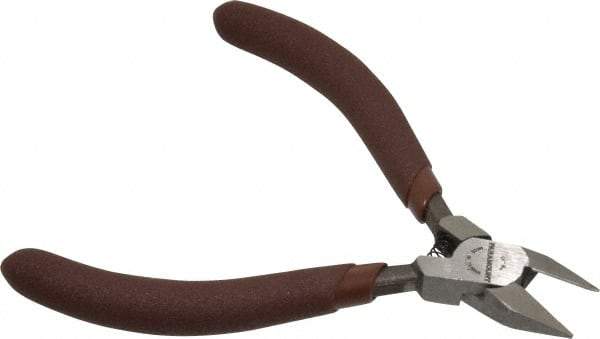 Paramount - 4-1/2" OAL, 3/8" Capacity, Flush Diagonal Cutter - 1/2" Jaw Length x 3/8" Jaw Width, Tapered Head, Plastic Dipped Handle - Americas Industrial Supply