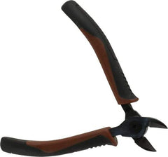 Paramount - 5" OAL, 5/64" Capacity, Semi-Flush Diagonal Cutter - 5/8" Jaw Length, Tapered Head, Plastic Dipped Handle - Americas Industrial Supply