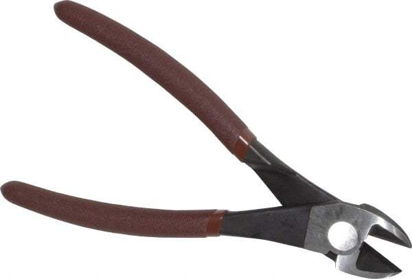 Paramount - 8" OAL, Diagonal Cutter - 13/16" Jaw Length x 1-3/16" Jaw Width, Round/Straight Head, Plastic Dipped Handle - Americas Industrial Supply