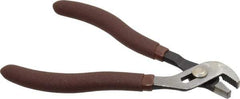 Paramount - 4-3/4" OAL, 1/2" Max Capacity, 3 Position Gooseneck Tongue & Groove Pliers - Serrated Straight Jaws, Standard Head, Plastic Dipped Handles - Americas Industrial Supply