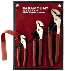 Paramount - 3 Piece Tongue & Groove Plier Set - Comes in Canvas Roll - Americas Industrial Supply