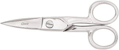 Clauss - 2" LOC, 5-1/4" OAL Chrome Plated Straight Scissors - Steel Straight Handle, For Paper, Fabric - Americas Industrial Supply
