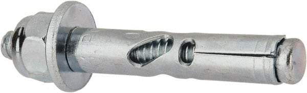 Powers Fasteners - 1/4" Diam, 1/4" Drill, 1-3/8" OAL, Sleeve Concrete Anchor - 1018 Steel, Acorn Nut Head, Hex Drive - Americas Industrial Supply