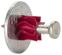 Powers Fasteners - 0.145" Shank Diam, 7/8" Washer Diam, Grade 1062 Steel Powder Actuated Drive Pin with Washer - 0.3" Head Diam, 1" Shank Length - Americas Industrial Supply