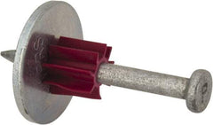 Powers Fasteners - 0.145" Shank Diam, 7/8" Washer Diam, Grade 1062 Steel Powder Actuated Drive Pin with Washer - 0.3" Head Diam, 1-1/2" Shank Length - Americas Industrial Supply