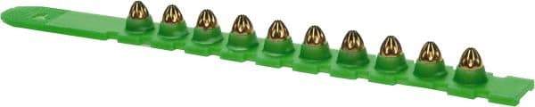 Powers Fasteners - 10 Load, Green, 0.27 Caliber, Power Load Strip Powder Actuated Load - 7" Wide x 2" Deep x 1-1/2" High, For Use with HILTI DX350; HILTI DX36M; HILTI DX451; HILTI DX460; P3500; P3600; PA351; PA3500; RAMSET SA270; VIPER - Americas Industrial Supply