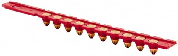 Powers Fasteners - 10 Load, Red, 0.27 Caliber, Power Load Strip Powder Actuated Load - 7" Wide x 2" Deep x 1-1/2" High, For Use with HILTI DX350; HILTI DX36M; HILTI DX451; HILTI DX460; P3500; P3600; PA351; PA3500; RAMSET SA270; VIPER - Americas Industrial Supply