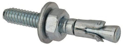Powers Fasteners - 1/4" Diam, 1/4" Drill, 1-3/4" OAL, Wedge Expansion Concrete Anchor - 1018 Steel, Zinc-Plated Finish, Hex Nut Head, Hex Drive, 3/4" Thread Length - Americas Industrial Supply