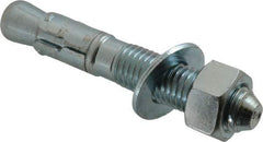 Powers Fasteners - 3/4" Diam, 3/4" Drill, 4-3/4" OAL, 1-7/8" Min Embedment Wedge Expansion Concrete Anchor - 1018 Steel, Zinc-Plated Finish, Hex Nut Head, Hex Drive, 2-1/4" Thread Length - Americas Industrial Supply