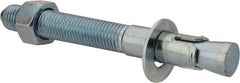 Powers Fasteners - 1" Diam, 1" Drill, 9" OAL, 2" Min Embedment Wedge Expansion Concrete Anchor - 1018 Steel, Zinc-Plated Finish, Hex Nut Head, Hex Drive, 5-3/8" Thread Length - Americas Industrial Supply