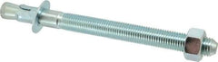 Powers Fasteners - 1" Diam, 1" Drill, 12" OAL, 2" Min Embedment Wedge Expansion Concrete Anchor - 1018 Steel, Zinc-Plated Finish, Hex Nut Head, Hex Drive, 8-3/8" Thread Length - Americas Industrial Supply