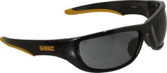 DeWALT - Smoke Lenses, Framed Safety Glasses - Scratch Resistant, Black/Yellow Nylon/Rubber Frame, Size Universal, Wrap Around - Americas Industrial Supply