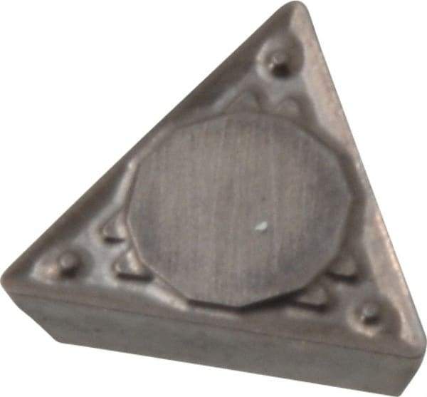 Kyocera - TPMR221 HQ Grade TN60 Cermet Turning Insert - TiCN/NbC Finish, 60° Triangle, 1/4" Inscr Circle, 1/8" Thick, 1/64" Corner Radius - Americas Industrial Supply