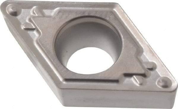 Kyocera - DCMT32.52 HQ Grade TN60 Cermet Turning Insert - TiCN/NbC Finish, 55° Diamond, 3/8" Inscr Circle, 5/32" Thick, 1/32" Corner Radius - Americas Industrial Supply